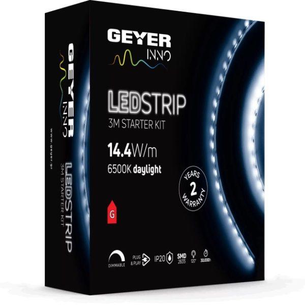 LED Strip KIT 14.4W 12V 6500K IP20 3m + driver