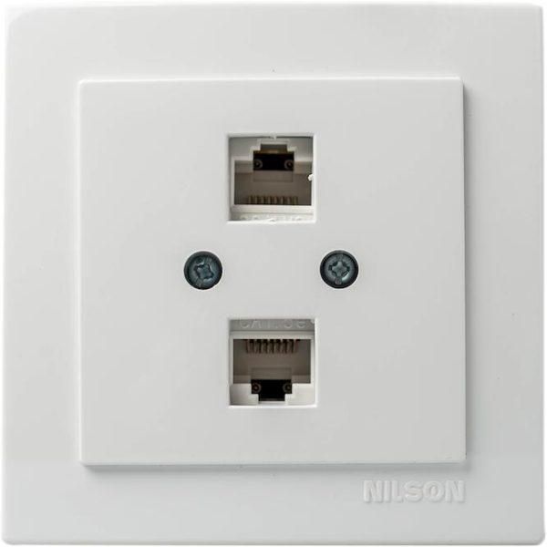 NILSON Λευκή πρίζα δικτύου CAT5 διπλή