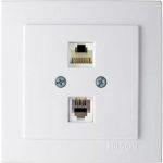 NILSON Λευκή πρίζα δικτύου RJ45-CAT6-RJ11