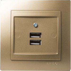 NILSON Σατινέ πρίζα USB διπλή