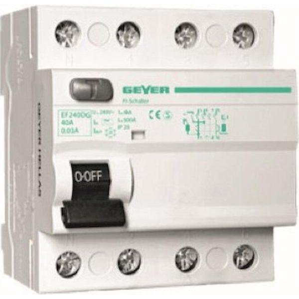 Ρελέ διαρροής 4P 25A 500mA Τύπου AC 415V