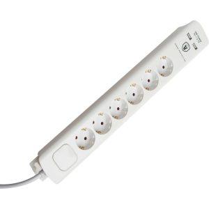 Πολύπριζο 6 Θέσεων Διακόπτη 2 USB