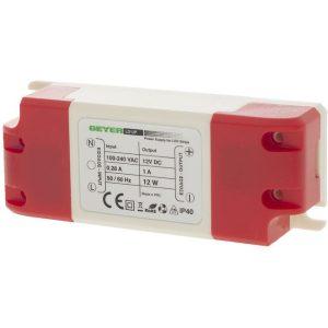 Τροφοδοτικό 12W 12V DC 1A IP40