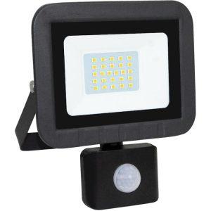 Προβολέας LED 20W 6500K 1700lm IP44 Μαύρος με αισθητήρα κίνησης