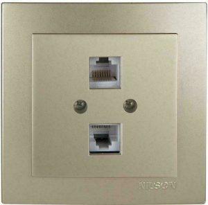 NILSON Σατινέ πρίζα δικτύου RJ45-CAT6-RJ11